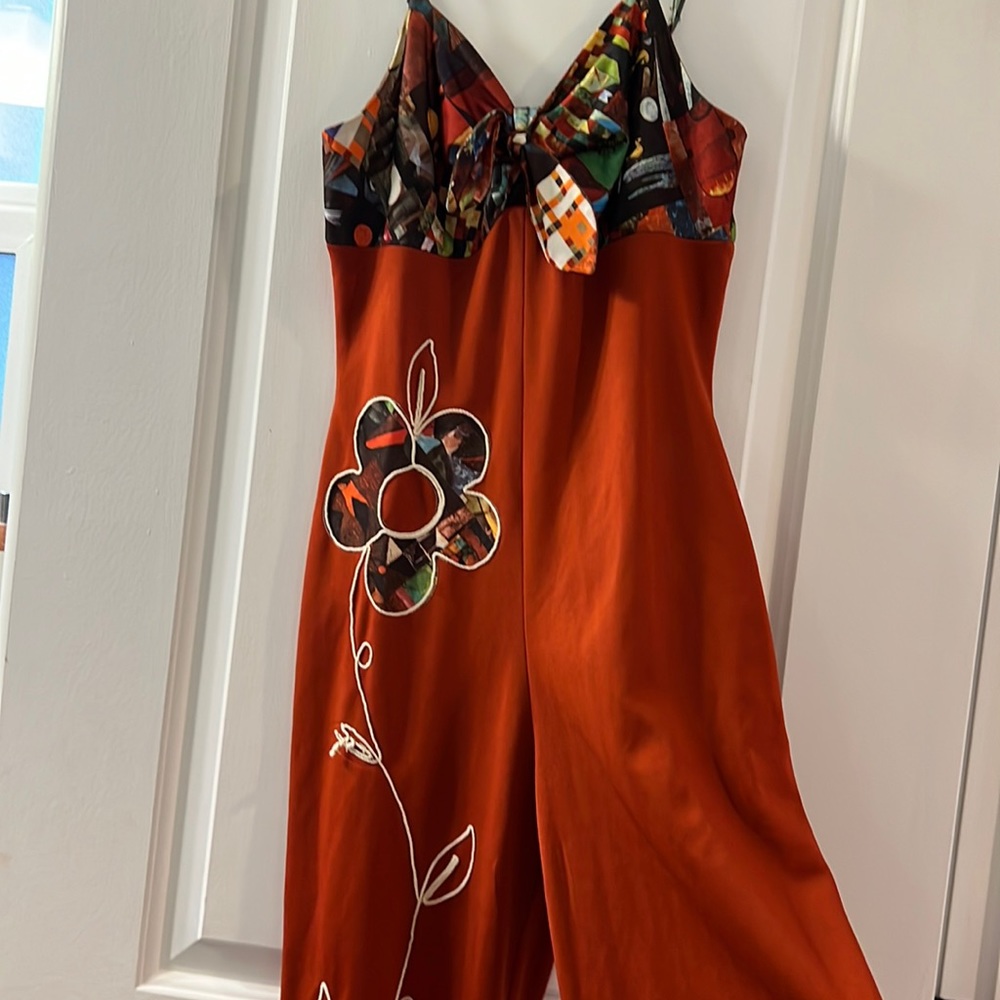Vintage Flare Embroidered Jumpsuit